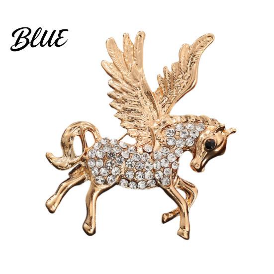 Wear-resistant Winged Horse Pin Flying Brooch Rhinestone Lapel Sparkling Retro