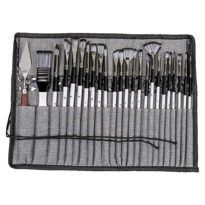 24Pcs  Artist Paint Brushes for Watercolor, Acrylic, Oil, Rock Painting, Body Painting, Nail Art, with Organizing Case