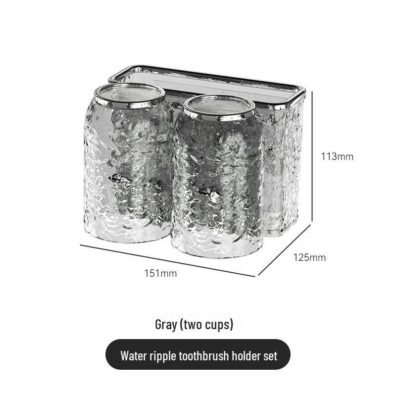 Dispenser Premium de Pastă de Dinți Montat pe Perete cu Design Valuri de Apă – Suport Universal Fără Găurire & Stoarcere