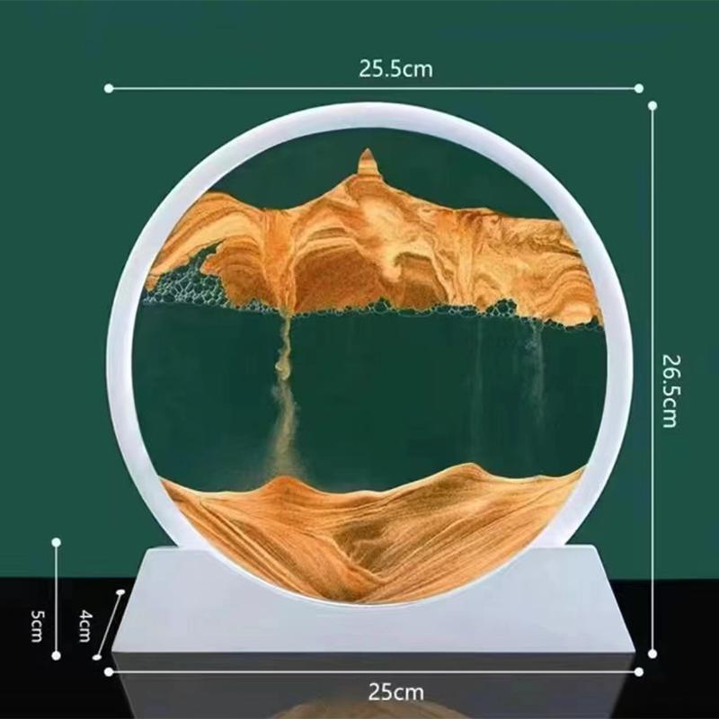 3D Hourglass Quicksand Moving Sandround Glass Deep Sea Sandscape Art Picture Craft Flowing Painting Office Hom Decor Gifts