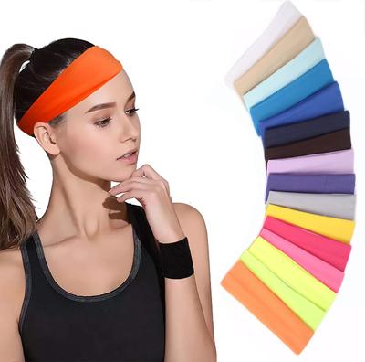 Summer Solid Color Sports Headband Women Yoga Running Fitness Turban Sweatband Hair Accessories Absorbing Sweat Gym Hairbands