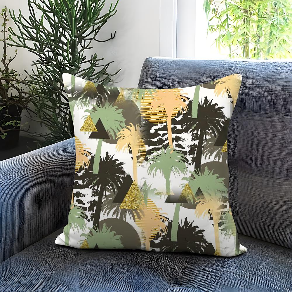 Palm Tree Cushion Cover Comfortable Reversible Pillow Cover Ideal for Car Sofa Bedroom Beyond