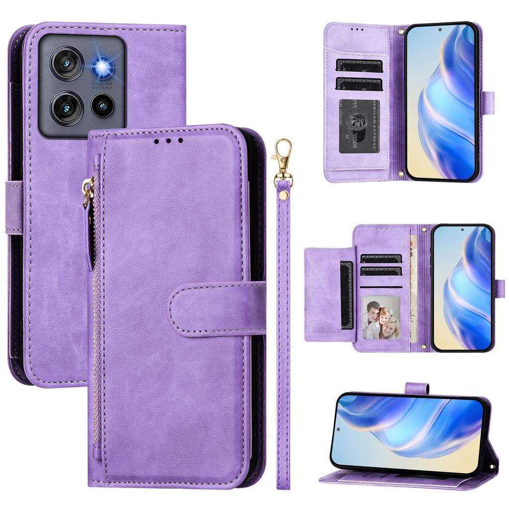 For Motorola Edge 50 Neo 5G/Moto S50 5G/Thinkphone 25 5G Case Zipper Pocket Multiple Card Slots Leather Phone Cover