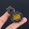 Tiger's Eye 999 Copper Wire Wrapped Pendant, Handmade Gemstone Pendant, Gift For Mom Antique Jewelry