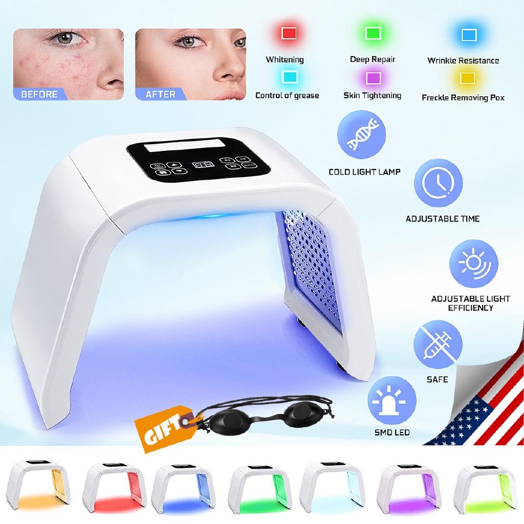 

Светодиодный свет Фотодинамический уход за кожей лица Терапевтическое устройство для расслабления тела 7 цветов Многофункциональный косметический прибор для дома US