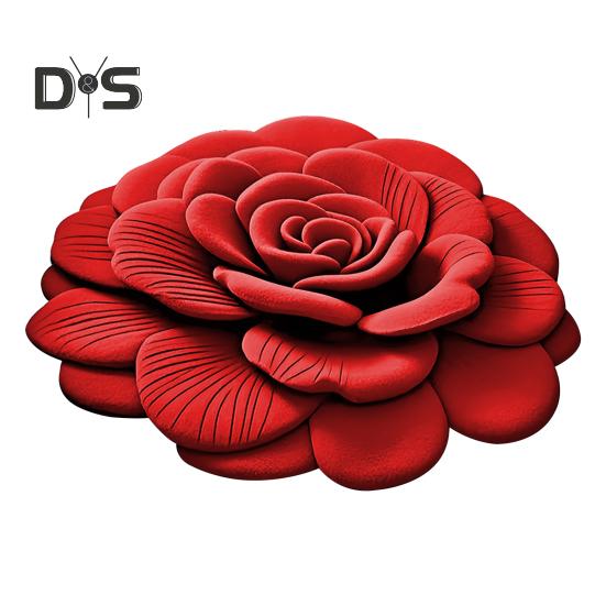 

Ковер с изображением цветка пиона, 3D визуальный цветок, нескользящий нижний коврик, впитывающий коврик для ванной комнаты, декор для входа в дом, гостиной 40*40cm красный