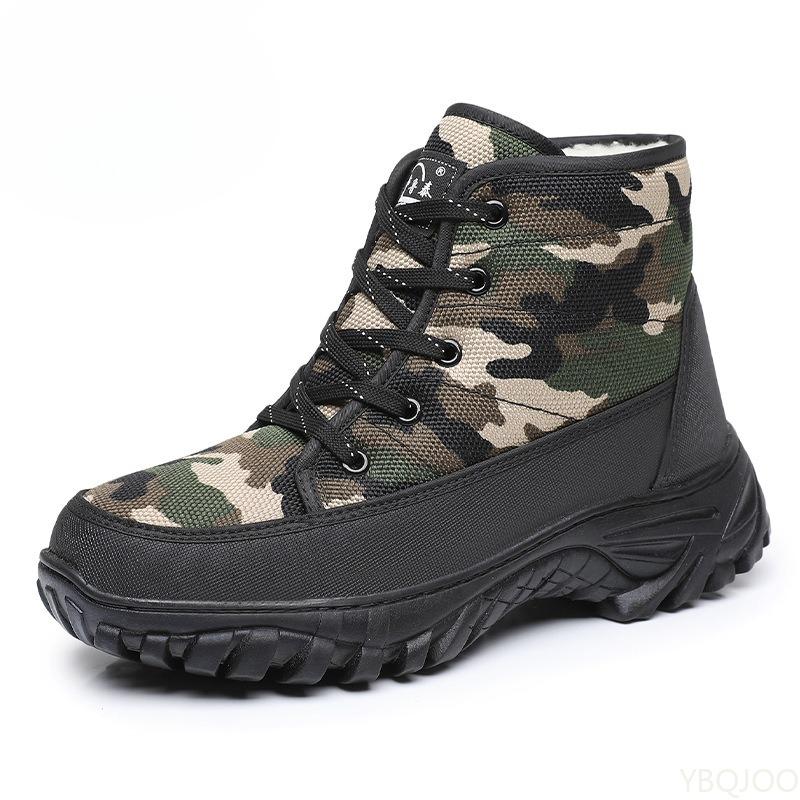 Fashion Men's warm thick outdoor cotton shoes high top cold resistant simple comfortable wear-resistant anti slip men's shoes