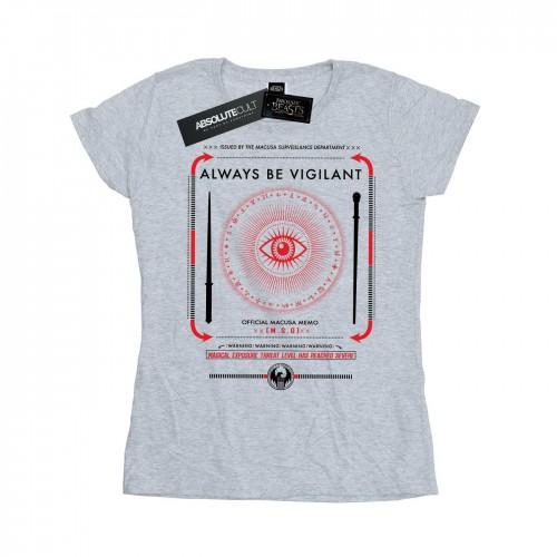 

Fantastic Beasts Womens/Ladies Always Be Vigilant Cotton T-Shirt білий