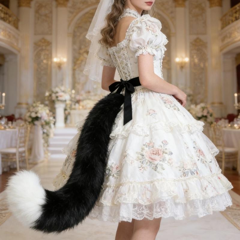 Fuchsschwanz, Kunstpelz Wolf Füchse Katzen Schwanz Kostüm Halloween Cosplay Kostüm Verstellbar Pelzig Fuchsschwanz Erwachsene Kinder