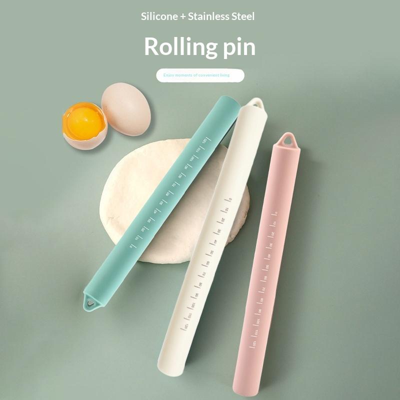 Silicone Rolling Pin Pastry Dough Flour Roller Kitchen Cooking Baking Tool For Dumpling Wrappers Pizza And Noodles