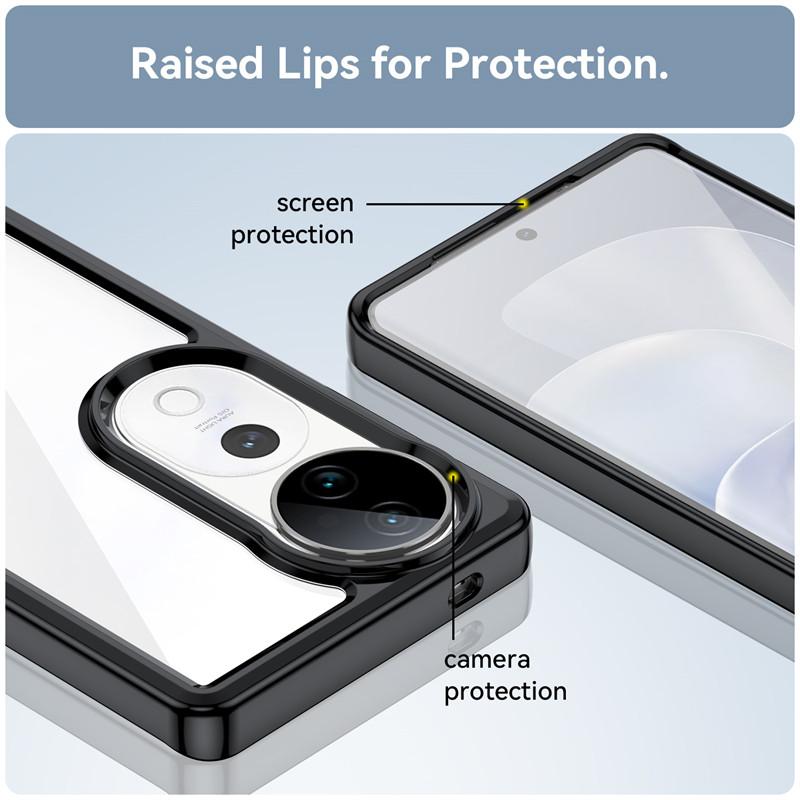 For Vivo V40 Pro Case Vivo V40 V40 Pro 5G Cover Funda Luxury Clear PC + TPU Silicon Shockproof Phone Back Cover For Vivo V40 Pro