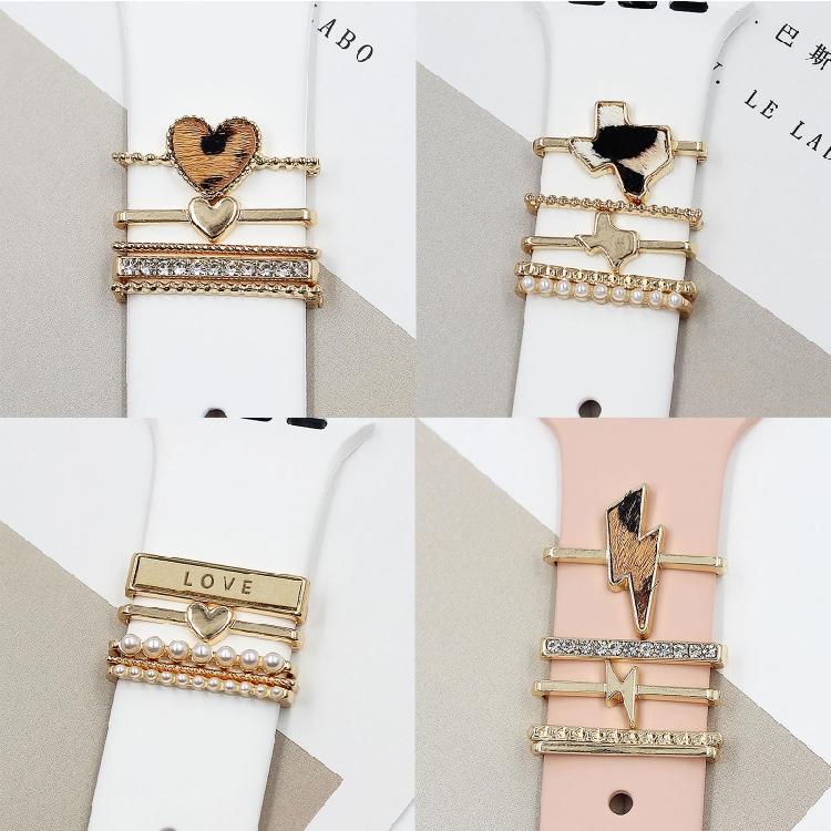 Novelty Watch Bands Charms Decorative Rings Loops Silicone Strap Decor for Watch