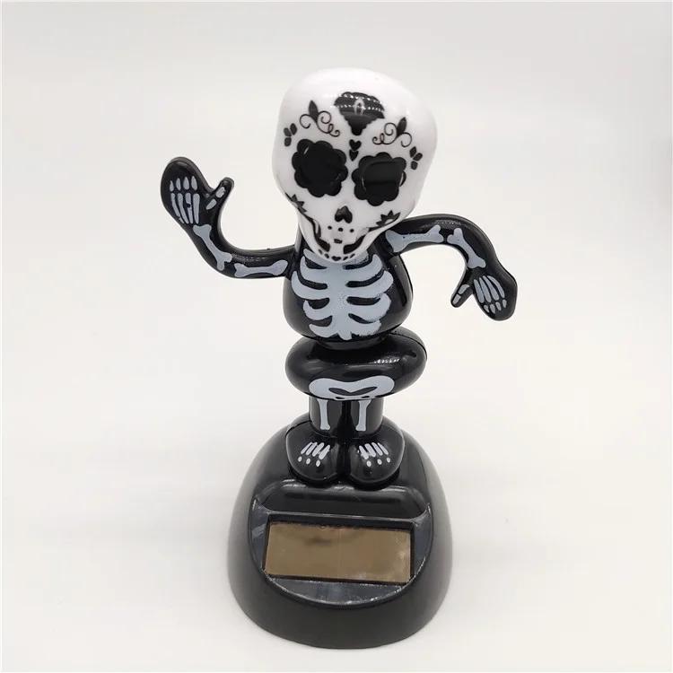 Hot Selling Halloween Solar Creative Swinging Head Doll Car Ornaments Cartoon Ornaments Gifts for Children