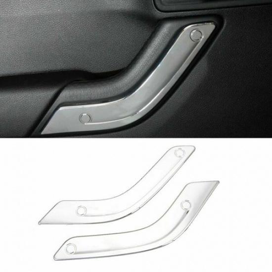 Interior Door Handles Cover Trim Decor Chrome For 2011-17 Jeep Wrangler JK 2Door