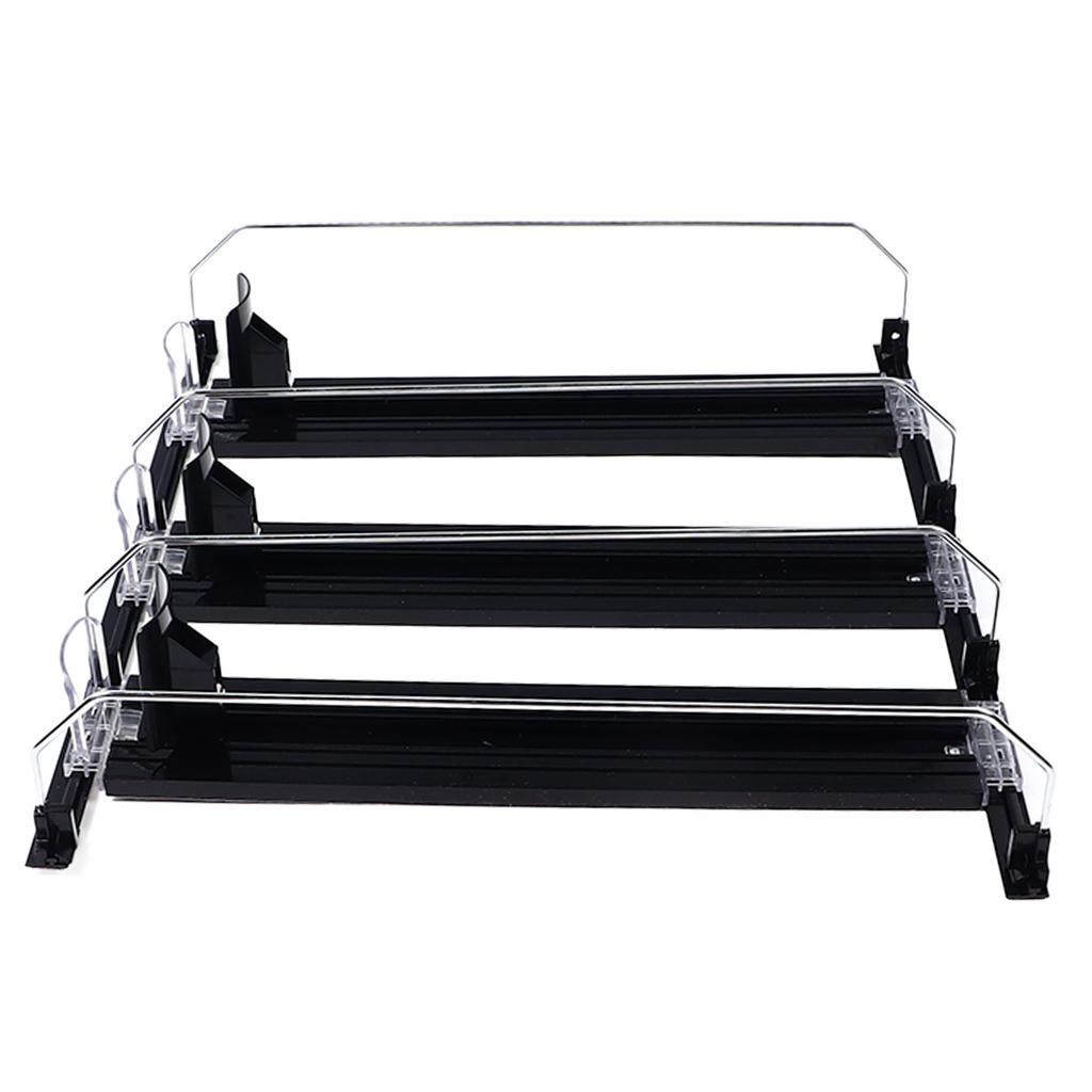 38cm Drink Organizer for Fridge Automatic Pusher Glide 12oz 16oz 20oz Soda Dispenser for Fridge Width Adjustable E