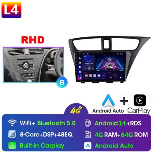 Fortress For Honda CIVIC Hatchback 2012 - 2017 Car Radio Android Multimedia Video Player Navigation GPS Stereo HU No 2 Din 2din