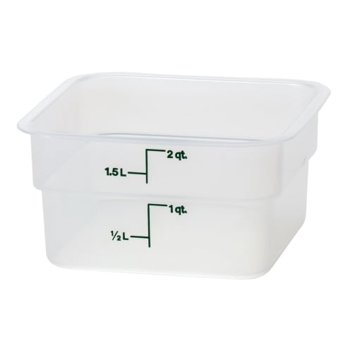 

CAMBRO Square Food Container, 2SFSPP, Translucent Polypropylene, USA, AHC381