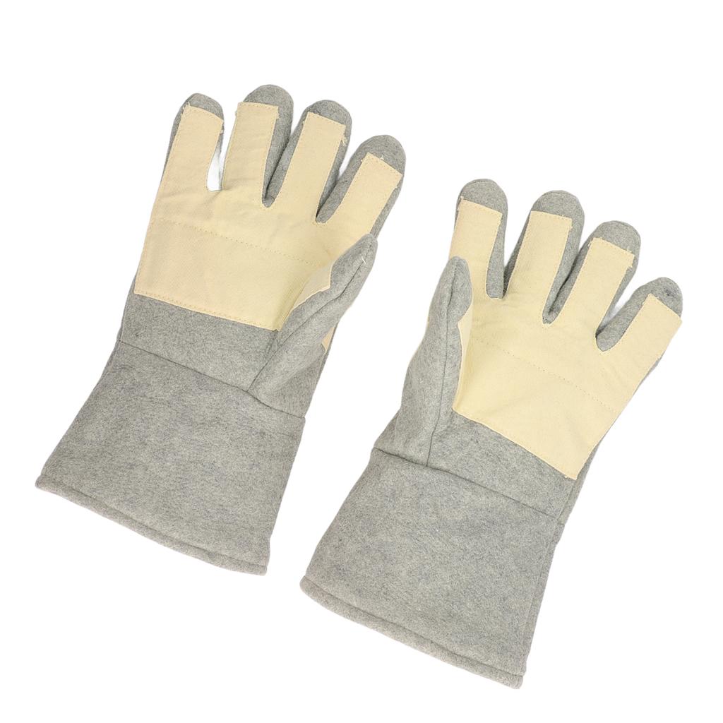 1 Pair Heat Resistant Gloves Separate Fingers Hot Proof Mitts Tool for Working Welding