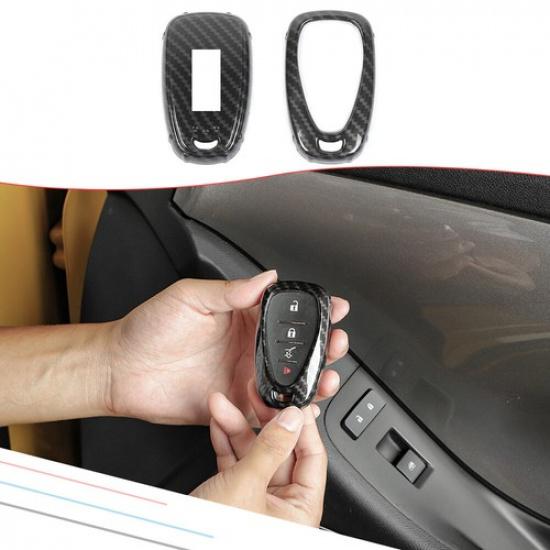 Auto Kohlefaser Schlüsselanhänger Haut Abdeckung Hülle Schutzschale Für Chevy Camaro 10-21
