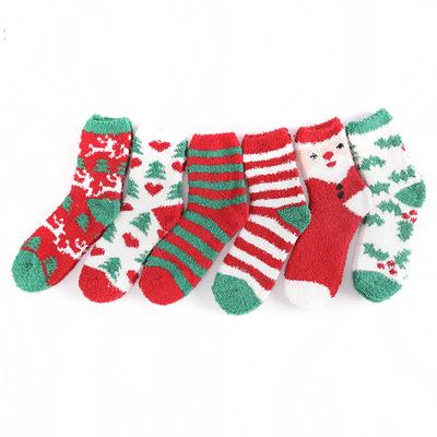 Fashion Christmas Socks Winter Thickened Microfiber Sleep Coral Socks Home Floor Thermal Women Socks