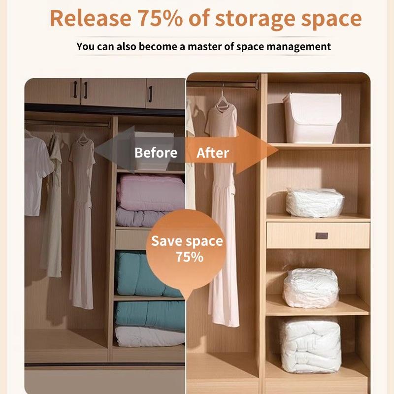 1-5pc Cubic Vacuum Storage Bags Large Plastic Storage Bags for Storing Clothes Quilt Blankets Compression Empty Bag Cover Travel