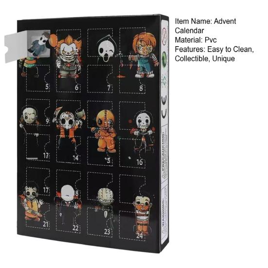 Halloween Adventskalender 2026, 24-Tage Countdown-Box, Gruselige Feiertags-Mitgebsel für Kinder Erwachsene, Horror-Themenkalender