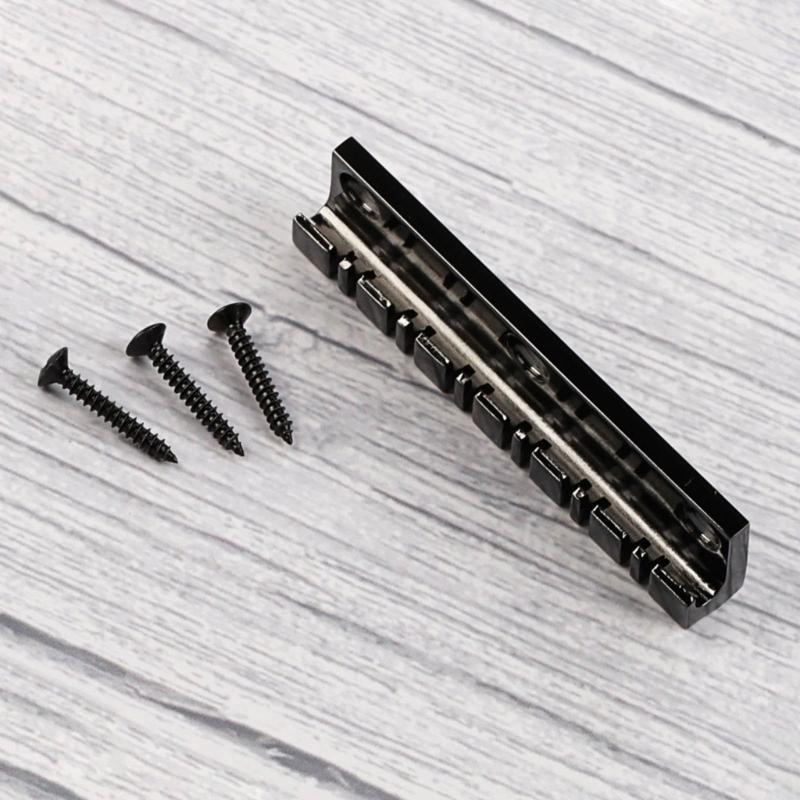 12-Saiten Elektrische Bassgitarre Feste Brücke Schwarze Gitarre Hardtail-Brücke Metallische Textur Geeignet für Elektrische Gitarre