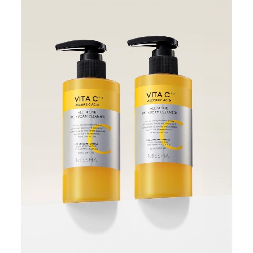 

Missha [2 PieCes] Vita C Plus All In One paCk Foam Cleanser 200ml FREE