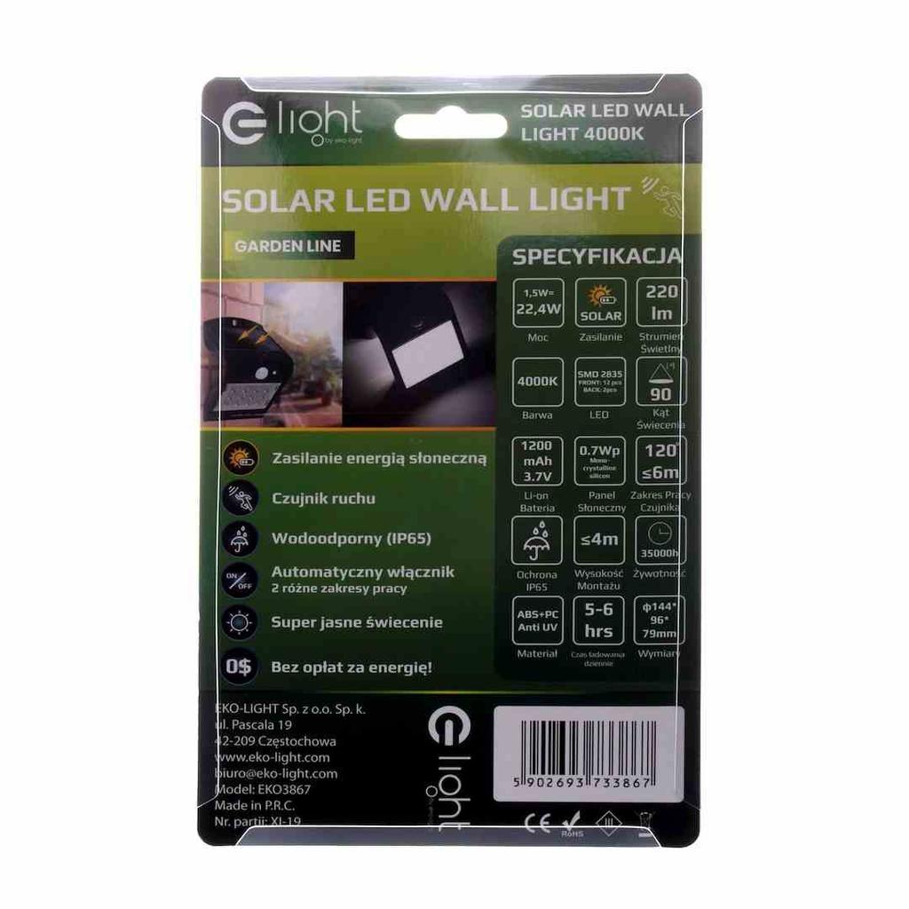 Butterfly Solar Lamp 1.5W Black