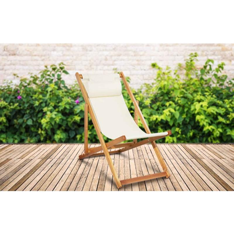 Chilienne Pliante Inclinable En Bois De Peuplier Chili Beige Mobilier Raineau