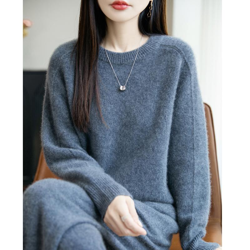 Women Sweater 100% Wool MODERN NEW SAGA O-neck Knit Pullover Thick Winter Jumpers Female Knit Tops