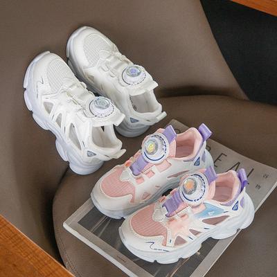Kinder Sportsandalen Ausgehöhltes Mesh Atmungsaktiv Studenten Laufschuhe für Sommer 2025 Neue Jungen Mädchen Sneaker Drehknopf