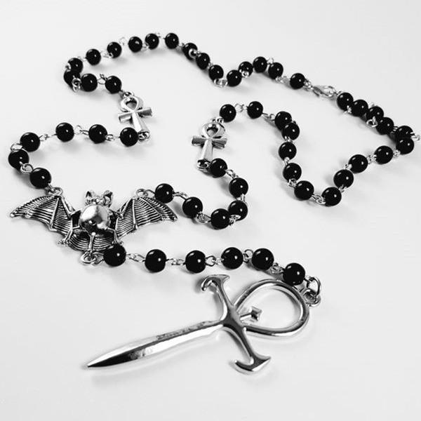 Gothic Style Alloy Cross Necklace With Electroplating For Unisex Casual And Office Wear