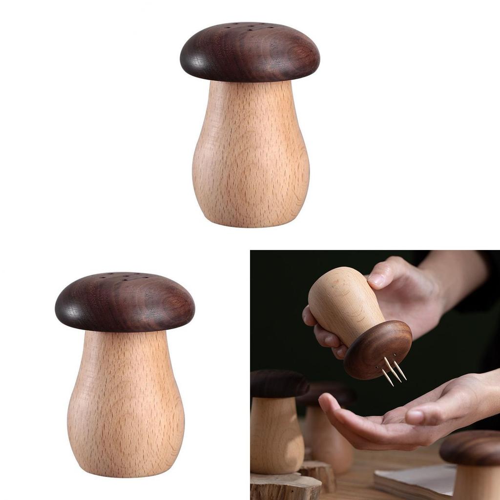Wooden Toothpick Holder With Black Walnut Lid For Home Dining And Hotel Decor