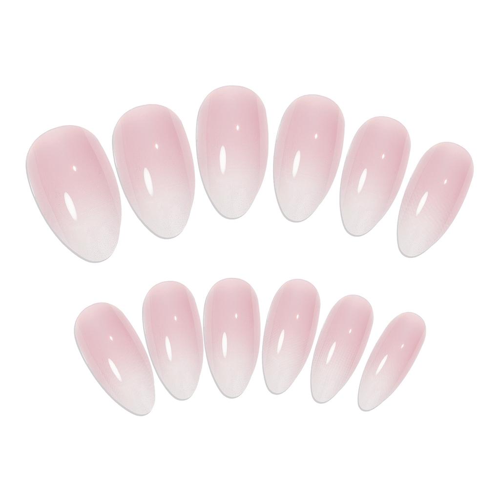 Wearing Nail Art Patch Finished Short Ballet Nail Pink Simple Gradient Color Fake Nail Gradient