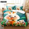 Cute Cartoon Animals Queen Bedding Set Duvet Cover Set Bedding Digital Printing Bed Linen King Size Duvet Cover Set Bedding Set