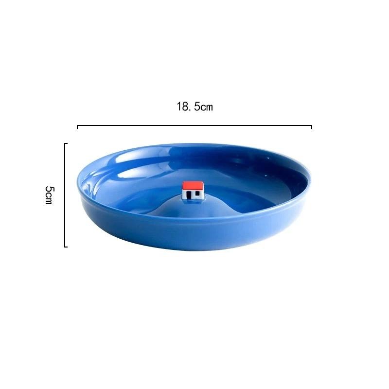 3D Hausförmiger Keramikteller – 5 cm tiefe Dekoschale für Küche oder als Geschenk