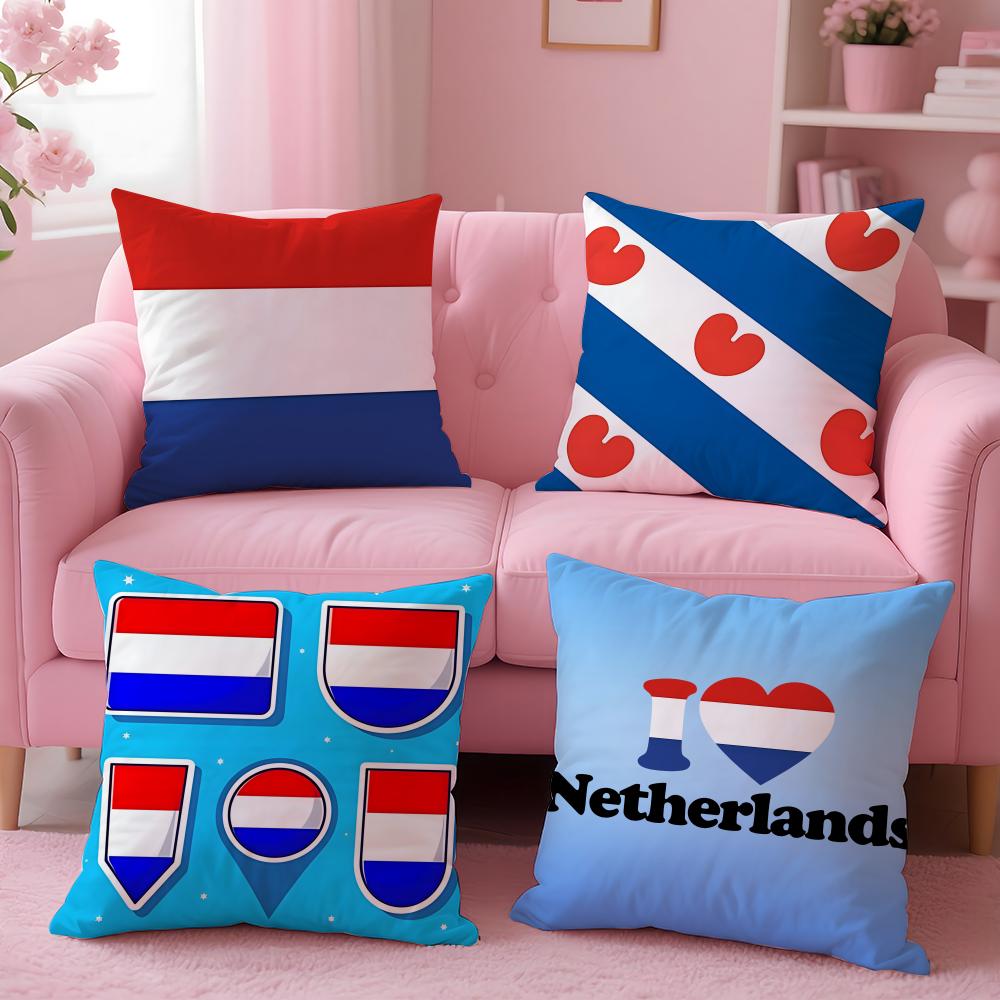 Panika Chen Unisex Netherlands Ned Flag Cushion Cover Eco-Friendly Odorless Healthy Pillowcase Soft & Comfortable Kid-Safe No Filling