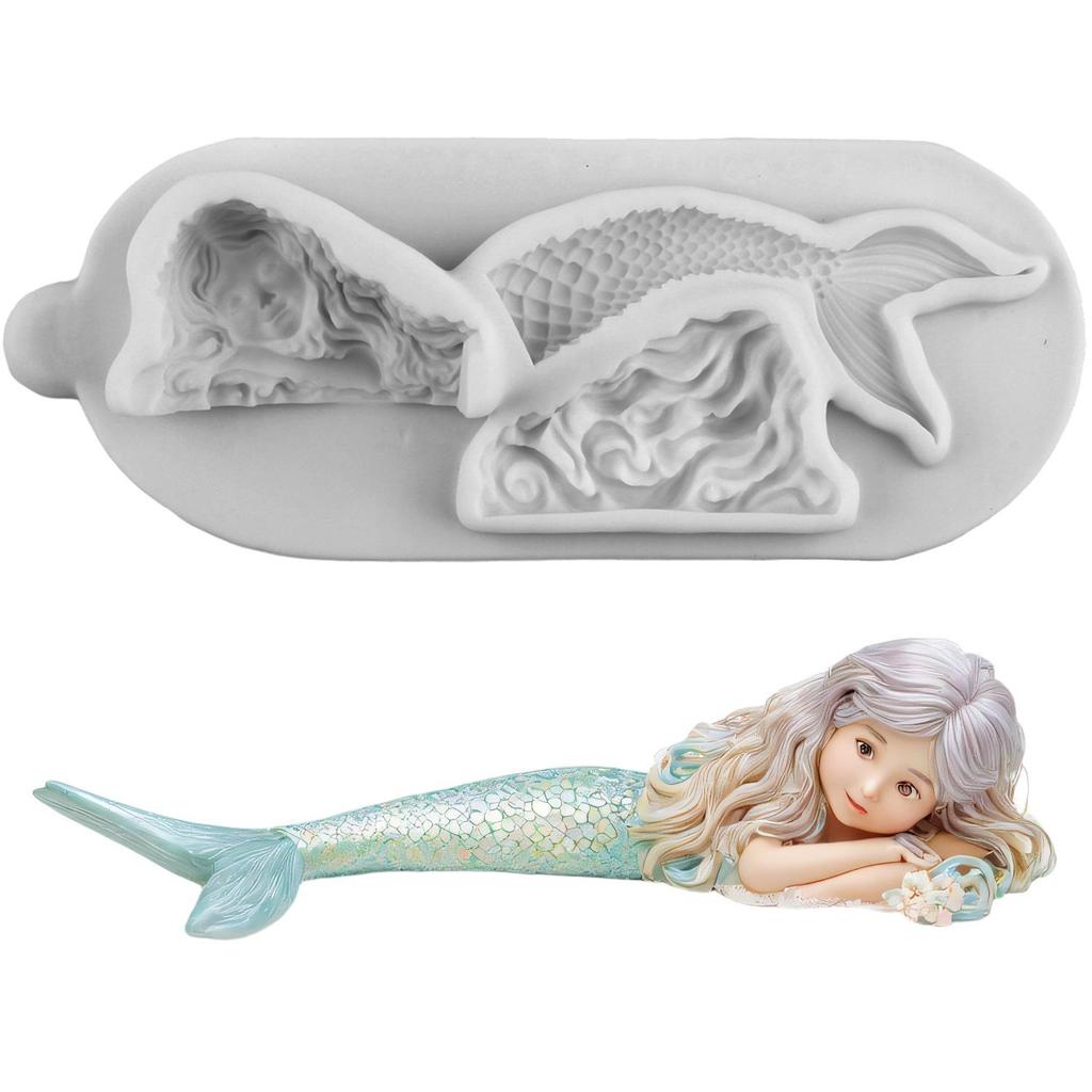 Mermaid Dolphin Silicone Mold Fish Turtle Crab Octopus Seahorse Molds Cake Decorating Tools Cupcake Topper Candy Resin Clay Chocolate Gumpaste Mold