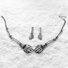 Hip Hop Chains Choker Earrings Set Halloween Punk Necklace Earring Skeleton Jewelry Suit  Gift