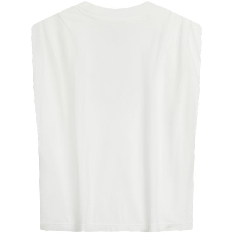 Calvin Klein Jeans Trendy Casual Letter Embroidered Round Neck Slim Fit Sleeveless Top T-Shirt Women Tops 47G214G
