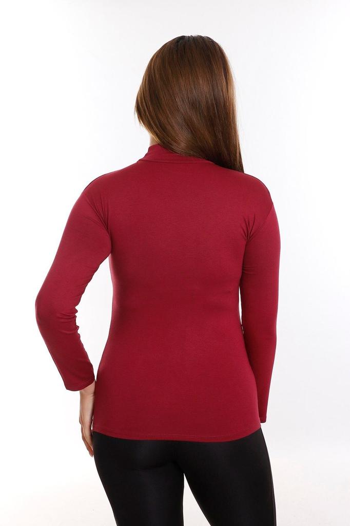 Women's Fashion Big Size body Plus Size Half Fisherman Viscose Turtleneck Navy Blue Body