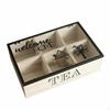 Wooden Tea Box Separate Compartments Packet Organizer Desktop Display Lidded for