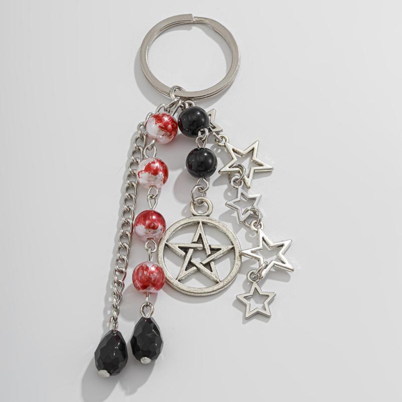 Y2K Fashion Acrylic Keychain Flower Star Love Bow Strawberry Pendant For Student Women Bag Backpack Accessories