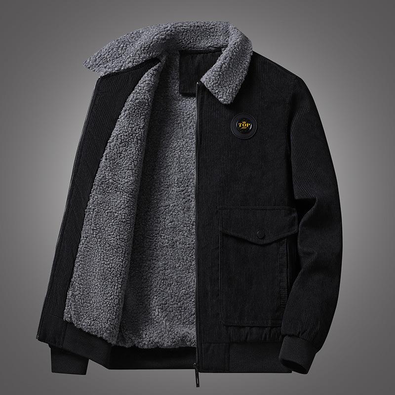 Herren Winter Casual Lammfell Baseballjacke - Verdickt, Kältefest, Baumwollgefütterter Fashion Mantel