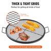 X-Marks Fire Pit Grill Grate, Round Cooking Grate, Heavy Duty Steel Campfire BBQ Grill Grid with Handle and Support X Wire, Portable Camping Cookware