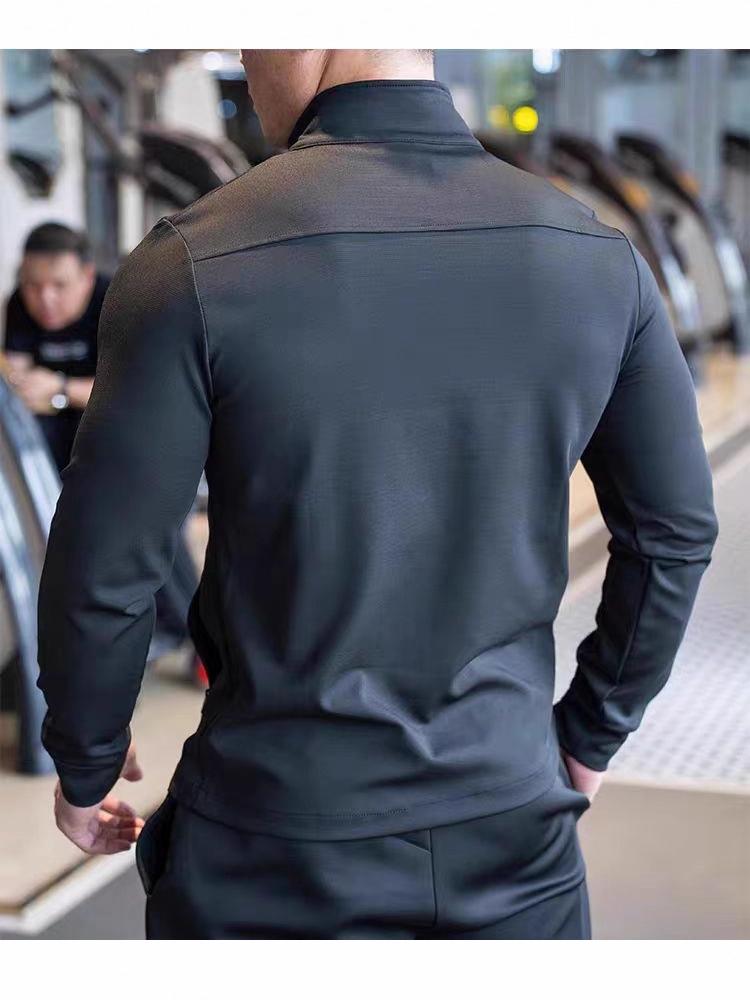 Men's Trendy Stand-up Collar Full-Zip Fitness Jacket
