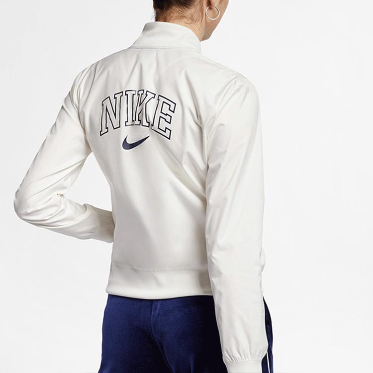 Nike Potisk loga Jednobarevná Sportovní baseballová bunda Dámské bundy Bílá AR3764-133