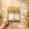 Wooden DIY Photo Frame with Artificial Baby's Breath Bouquet for Living Room Bedroom Office Home Table Decor Mother's Day Gifts for Mom Women