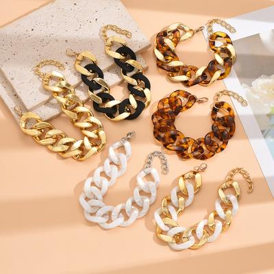 Acrylic Transparent Link Colorful Bracelet for Women Bohemia Gifts Accessories